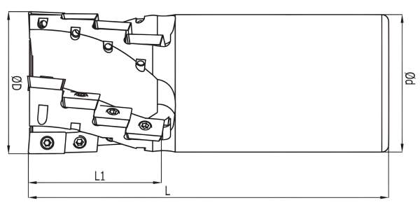Fräser, Schaftfräser, Spiralfräser Z=2x3 für APKT1003 Fräswendeplatten von MBC