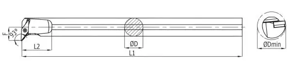 25 x 250 mm ✓ Bohrstange SVJBL 93° zum Innendrehen, Links für VCMT16 / VCGT16-Wendeplatten