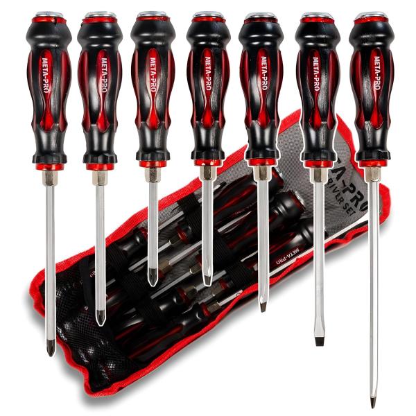 7-teiliges Schlagschraubendreher Set aus Cr-V Stahl für festsitzende Schrauben in Werkstatt und Kfz-Bereich