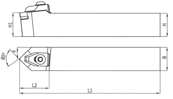 32 x 32 x 170 TCZNN ✓ Drehhalter 80° Neutral für CNMG12 Wendeplatten