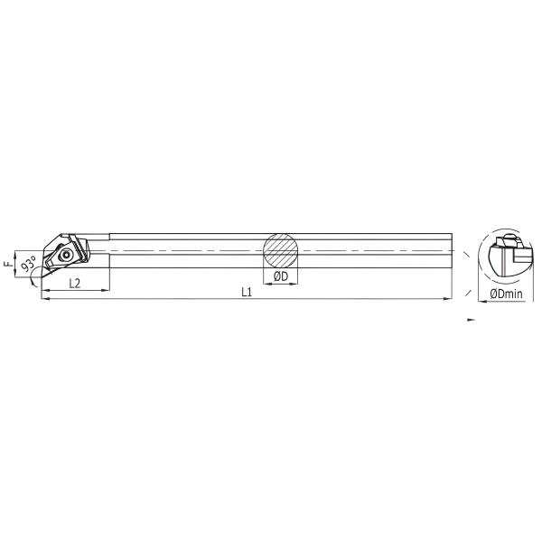 32 x 300 mm ✓ Bohrstange TDUNR 93°, Klemmhalter Rechts zum Innendrehen für DNMG15 Wendeschneidplatten