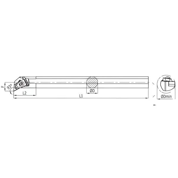 20 x 200 mm ✓ Bohrstange TDUNR 93°, Klemmhalter Rechts zum Innendrehen für DNMG11 Wendeschneidplatten