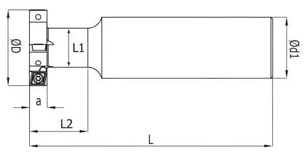 25x11x100 - d=25 mm ✓ T-Fräser, Schlitzfräser, T-Nutenfräser für CCMT06 / CCGT06-Wendeschneidplatten, Z=2