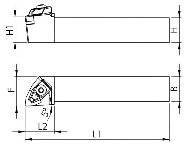 16 x 16 TWLNR Rechts ✓ Klemmdrehhalter, Drehmeißel 95° für WNMG06 Wendeplatten
