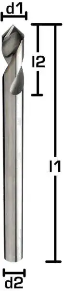 4,0 x 15 x 100 - d2=4 mm ✓ VHM-NC-Anbohrer 90°, überlang, HA-Schaft