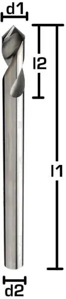 8,0 x 23 x 100 - d2=8 mm ✓ VHM-NC-Anbohrer 90°, überlang, HA-Schaft