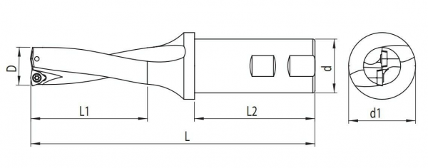 24 x 120 x 196 mm ✓ 5xD Wendeplattenbohrer Vollbohrer mit IK für WCM-Platten