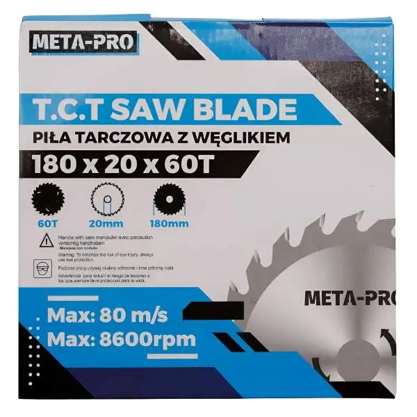 Holzsägeblatt 180 mm Hartmetallbestückt Z=60 ✓ Präzisionssägeblatt für Holz & Laminat, Bohrung 20 mm