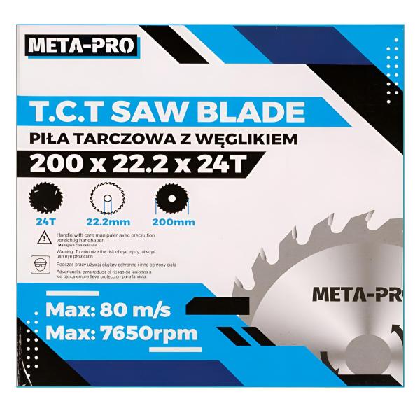 Holzsägeblatt 200 x 22,2 x 24T aus Hartmetall für schnellen und groben Holzschnitt