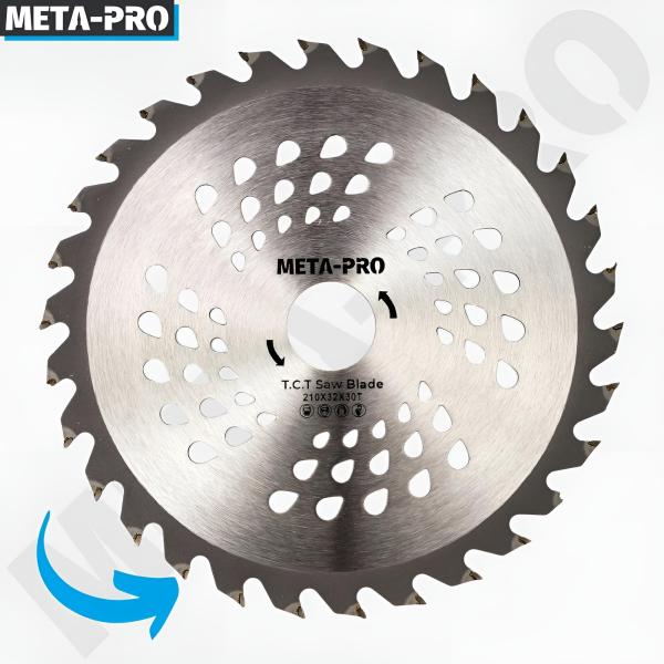 Robustes 210 mm Sägeblatt aus CrV-Stahl mit Hartmetallzähnen für Holz und Sperrholz