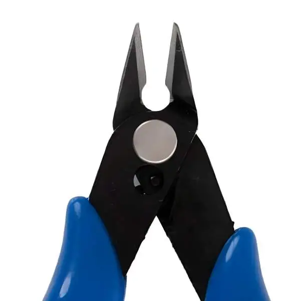Professioneller Mini Seitenschneider / Elektronikzange 125 mm (5 Zoll) aus CrV-Stahl mit gehärteten Schneiden, Rückstellfeder und ergonomischem Zweikomponenten-Griff für präzise Arbeiten in Elektronik, Modellbau und Feinmechanik