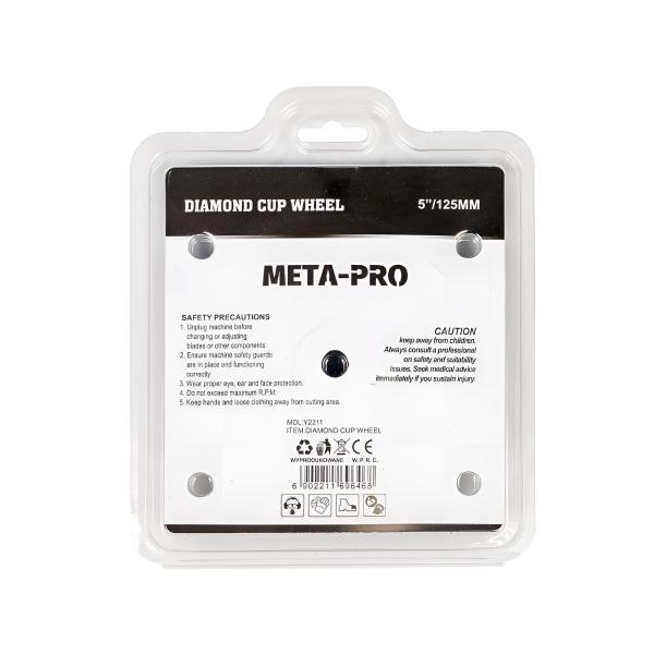 Seitenansicht der 10 mm dicken Diamant Schleifscheibe 125 mm  breite Schleiffläche für gleichmäßige Bearbeitung