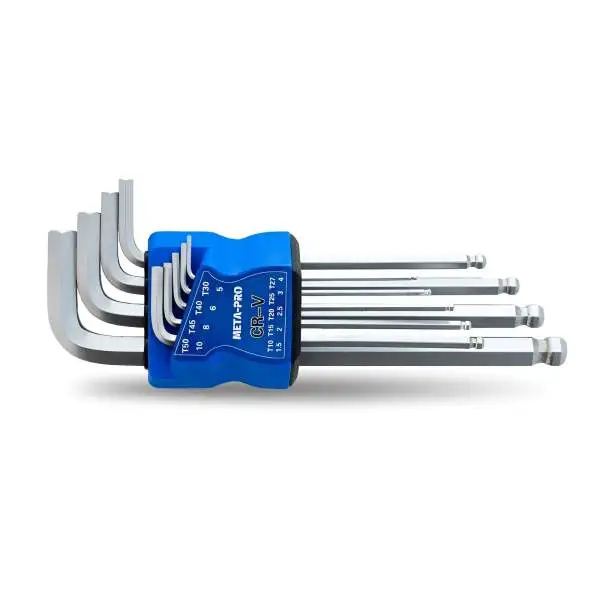 Inbusschlüssel Set HEX mit Kugel lang 9-teilig Cr-V META-PRO