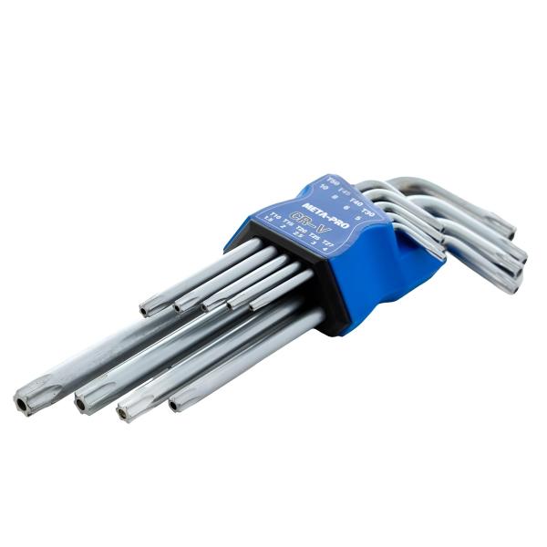 Torx Winkelschlüssel Set 9-teilig mit Halterung und Größen T10 bis T50