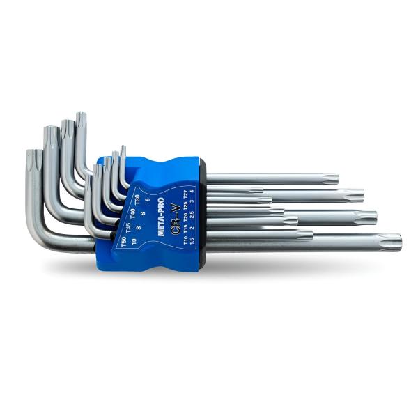Torx Schlüsselsatz 9-teilig lang CrV Stahl META-PRO T10 - T50