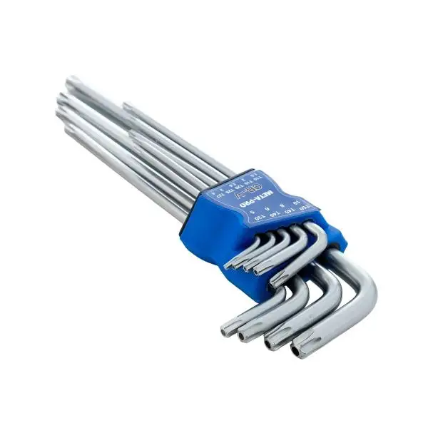 9-teiliges Torx Schlüssel Set lang mit Halter META-PRO