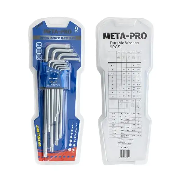 Torx Inbusschlüssel Set Security lang mit Loch 9-teilig