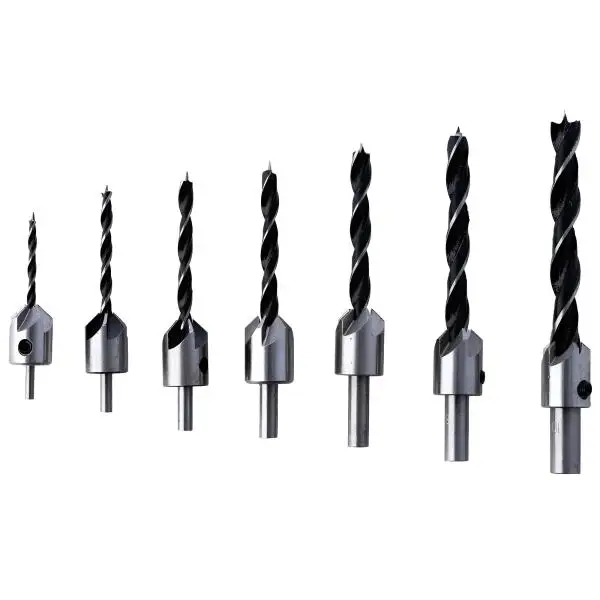 Holzbohrer Set mit Senker & Senkbohrer 310 mm 7-teilig META-PRO Holzspiralbohrer