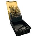 Gefrabo Spiralbohrer Set 25 teilig HSS-Co ULTRA STEP 1-13 mm Flachschaft DIN 338 Rose Kassette