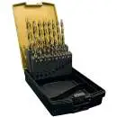 Gefrabo Spiralbohrer Set 19 teilig HSS-Co ULTRA STEP 1-10 mm Flachschaft DIN 338 Rose Kassette