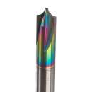 VHM Viertelkreisfräser mit RainBow (DLC) Beschichtung, Profilfräser für abgerundete Fasen durch Viertelkreis-Anschliff