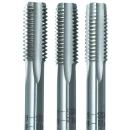 HSS Handgewindebohrer Satz 3-teilig (1-2-F) 6H, gerade genutet, DIN 352 zum Schneiden von metrischem Innengewinde